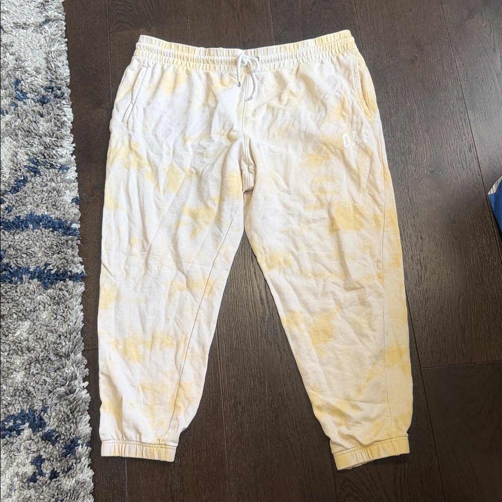 GAP LOGO VINTAGE SOFT EASY JOGGER X-LARGE TIE DYE YELLOW